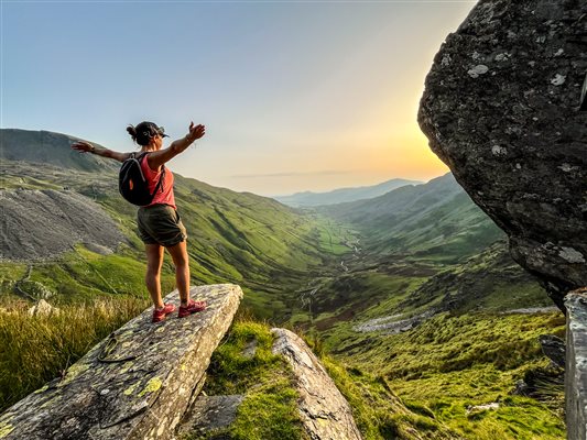 Sunset goals Mountain hikes in Eryri Snowdonia North Wales